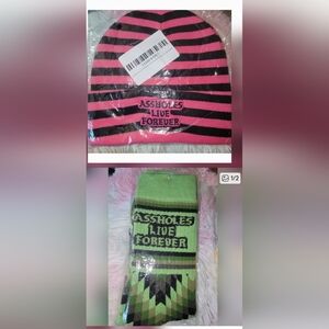 Assholes Live Forever Bundle Socks Beanie